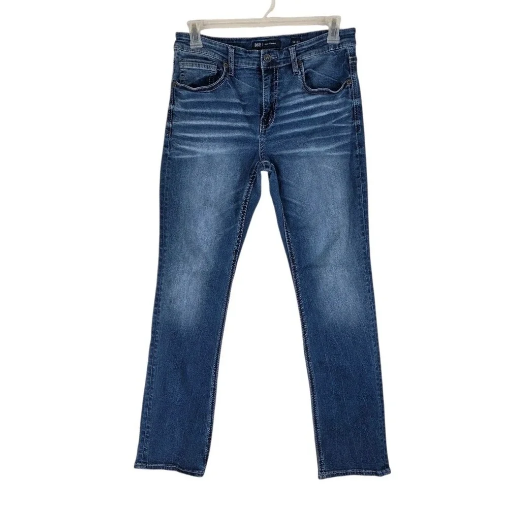BKE Jake Jeans Mens 32x30 Blue Straight Leg Medium Wash Stretch Denim